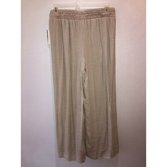 NWT New Directions Womens XL Sand Elastic Waist Wide Leg Lined Trousers Pants - Picture 6 of 9